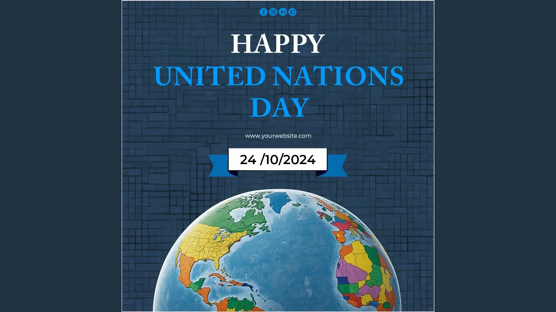 Happy United Nations Day Modern PSD for Instagram Post image